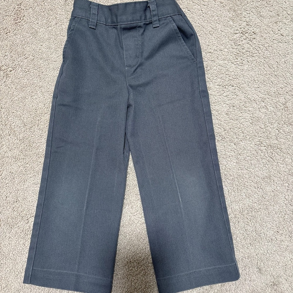 Challenger School Uniform Pant Boy’s Bottom Size 3 Preschool pull on charcoal gr